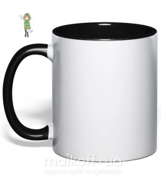 Чашка с цветной ручкой Крипер аниме майнкрафт Черный фото