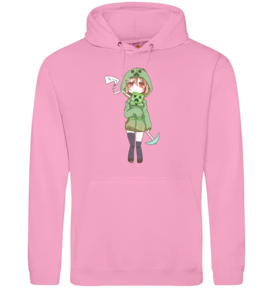 Мужская толстовка (худи) Кріпер аніме майнкрафт Розовый фото