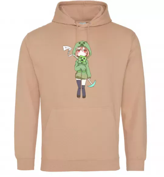 Женская толстовка (худи) Кріпер аніме майнкрафт Песочный фото