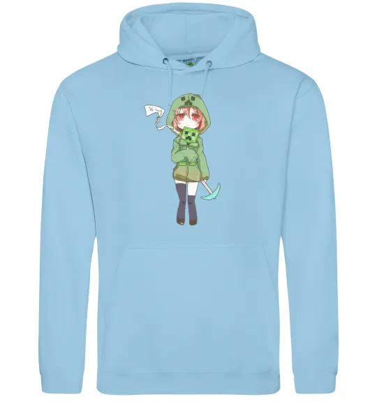 Женская толстовка (худи) Кріпер аніме майнкрафт Голубой фото