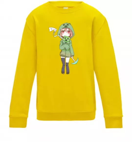 Детский Свитшот Кріпер аніме майнкрафт Солнечно желтый фото