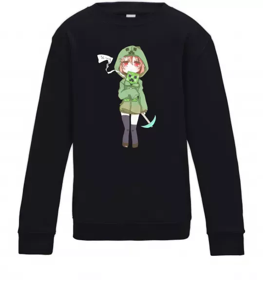 Детский Свитшот Кріпер аніме майнкрафт Черный фото
