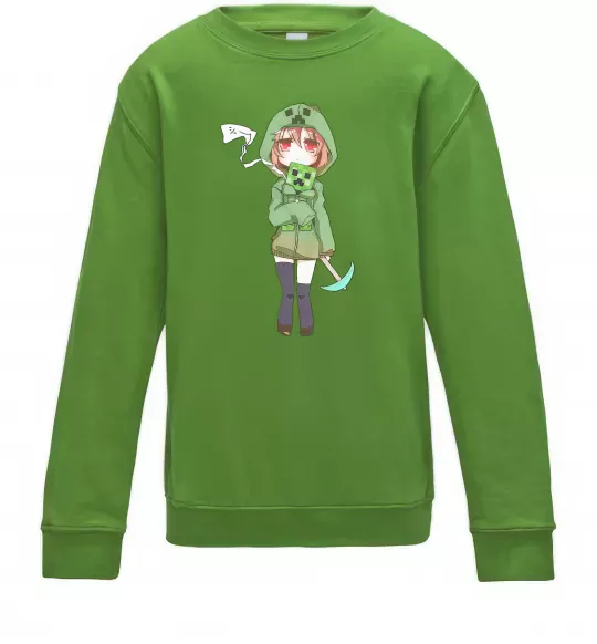 Детский Свитшот Кріпер аніме майнкрафт Лаймовый фото