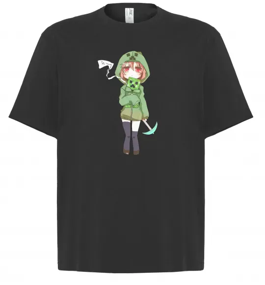 Футболка Оверсайз Кріпер аніме майнкрафт Чорний фото