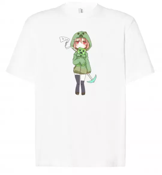 Футболка Оверсайз Кріпер аніме майнкрафт Білий фото