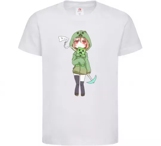 Дитяча футболка Кріпер аніме майнкрафт Білий фото