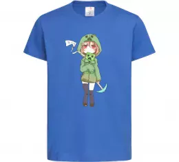 Дитяча футболка Кріпер аніме майнкрафт Яскраво-синій фото