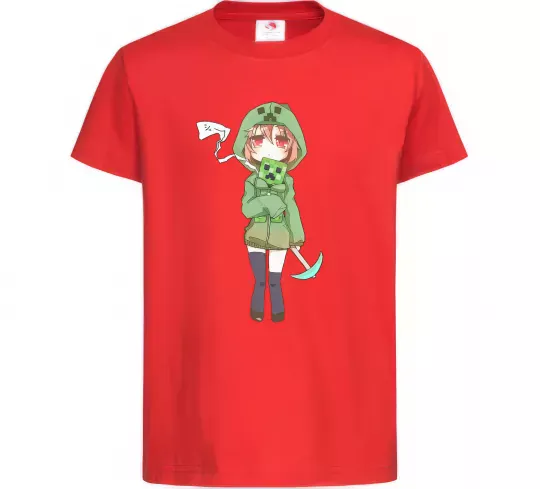 Дитяча футболка Кріпер аніме майнкрафт Червоний фото