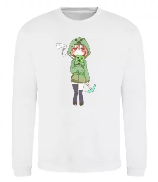 Свитшот Кріпер аніме майнкрафт Белый фото