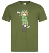 Чоловіча футболка Кріпер аніме майнкрафт Оливковий фото