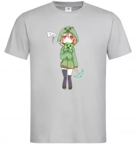 Чоловіча футболка Кріпер аніме майнкрафт Сірий фото