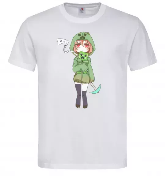 Чоловіча футболка Кріпер аніме майнкрафт Білий фото