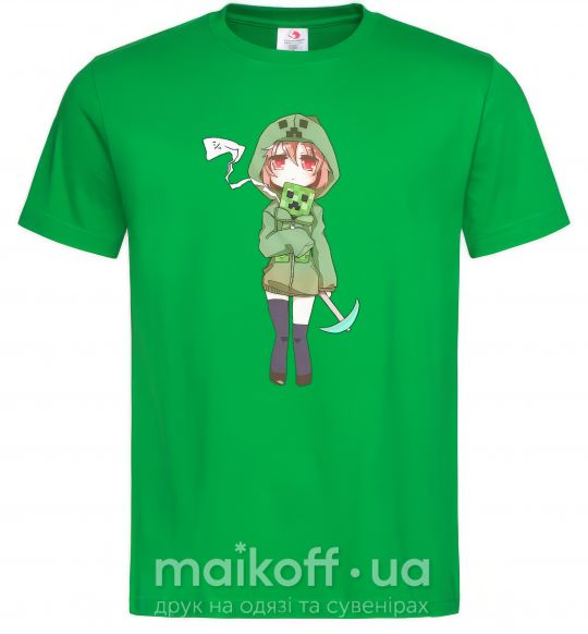 Мужская футболка Крипер аниме майнкрафт Зеленый фото
