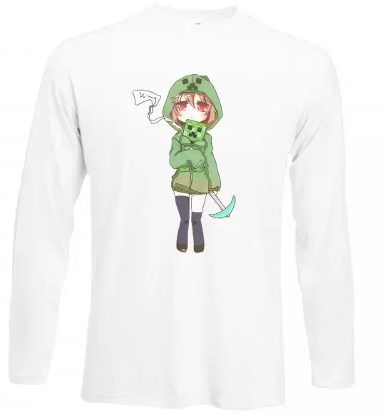 Лонгслів Кріпер аніме майнкрафт Білий фото