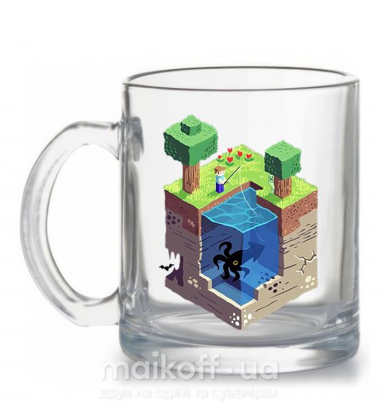 Чашка скляна Майнкрафт мир Прозорий фото