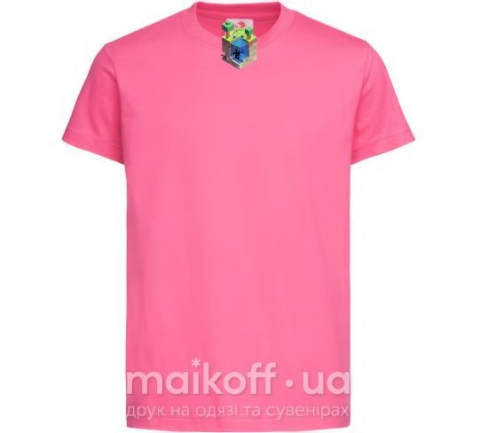 Дитяча футболка Майнкрафт мир Яскраво-рожевий фото