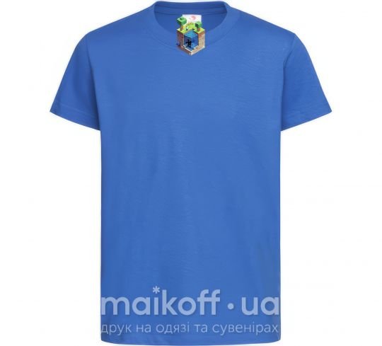 Детская футболка Майнкрафт мир Ярко-синий фото