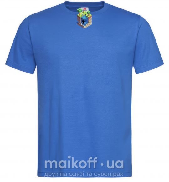 Мужская футболка Майнкрафт мир Ярко-синий фото