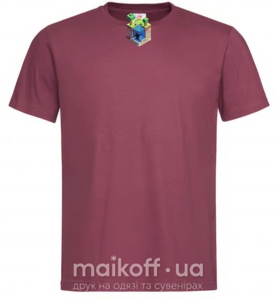Мужская футболка Майнкрафт мир Бордовый фото