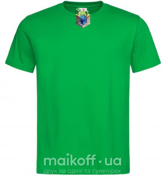 Мужская футболка Майнкрафт мир Зеленый фото