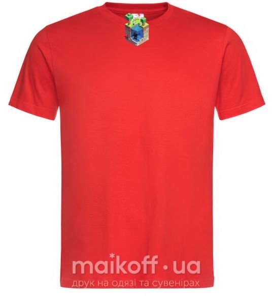 Мужская футболка Майнкрафт мир Красный фото