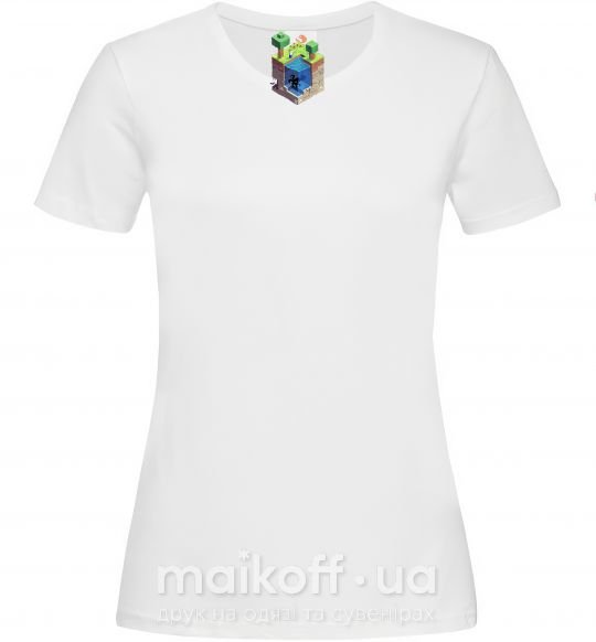Женская футболка Майнкрафт мир Белый фото