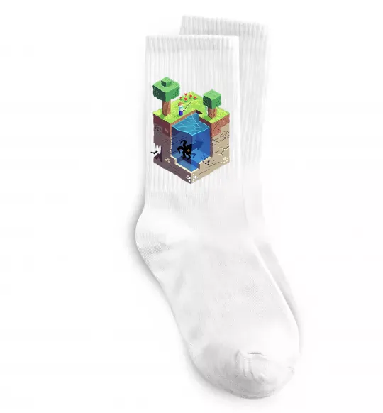 Шкарпетки Світ майнкрафт Білий фото