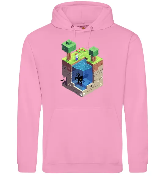 Жіноча толстовка (худі) Світ майнкрафт Рожевий фото