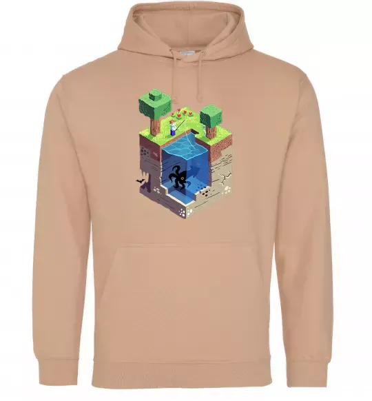 Женская толстовка (худи) Світ майнкрафт Песочный фото
