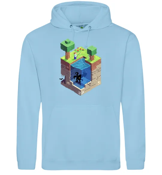 Жіноча толстовка (худі) Світ майнкрафт Блакитний фото