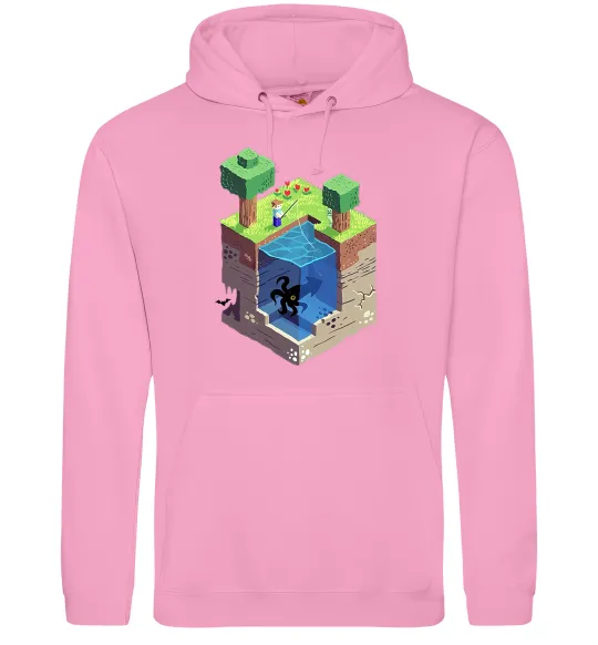 Мужская толстовка (худи) Світ майнкрафт Розовый фото