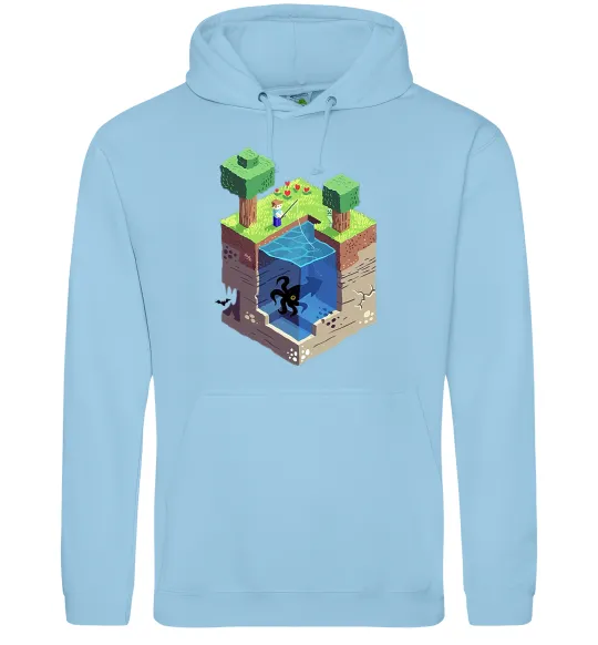 Мужская толстовка (худи) Світ майнкрафт Голубой фото