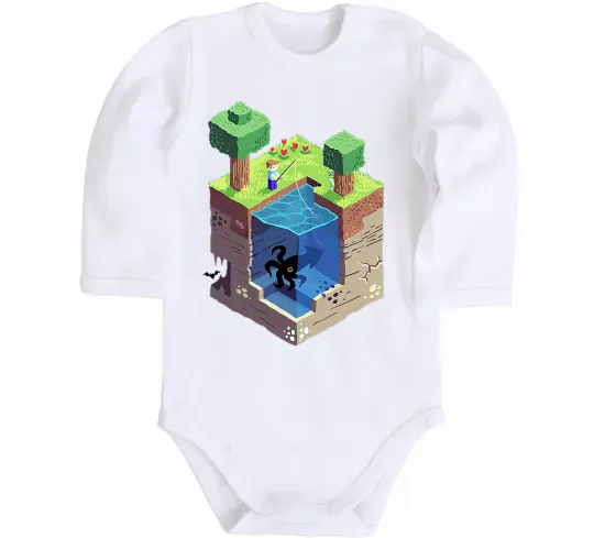 Детский боди Світ майнкрафт Белый фото