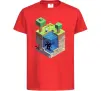 Дитяча футболка Світ майнкрафт Червоний фото
