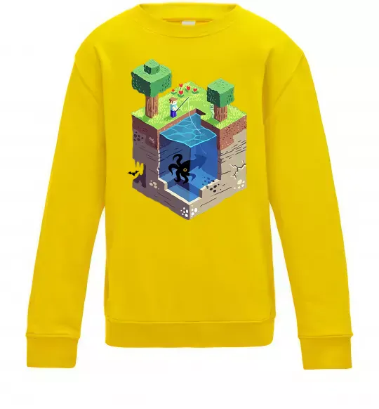 Дитячий світшот Світ майнкрафт Сонячно жовтий фото