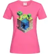 Женская футболка Світ майнкрафт Ярко-розовый фото