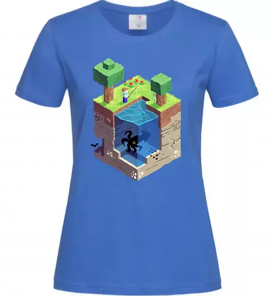 Женская футболка Світ майнкрафт Ярко-синий фото