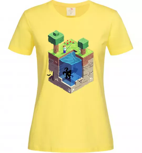 Женская футболка Світ майнкрафт Лимонный фото
