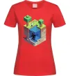 Женская футболка Світ майнкрафт Красный фото