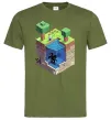Чоловіча футболка Світ майнкрафт Оливковий фото