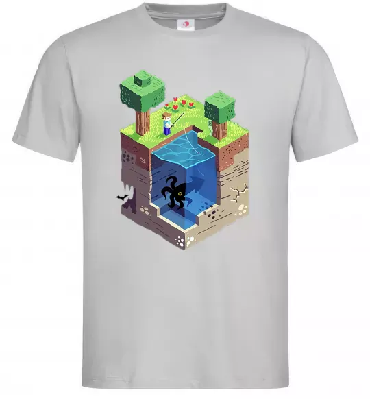 Чоловіча футболка Світ майнкрафт Сірий фото