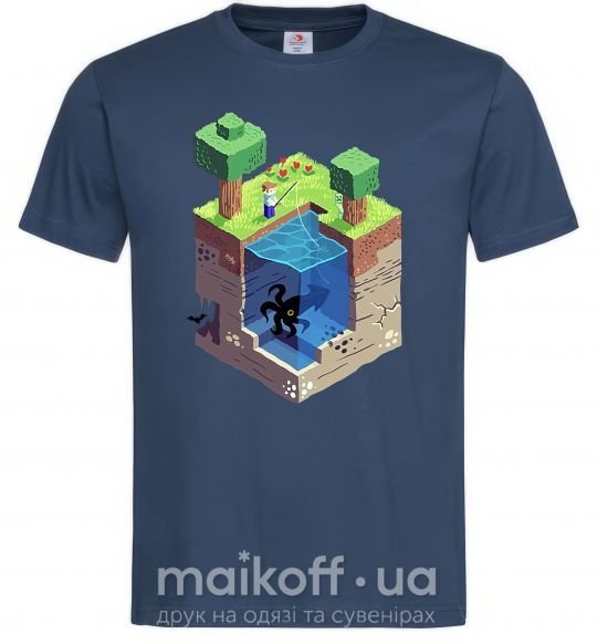 Мужская футболка Майнкрафт мир Темно-синий фото