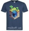 Мужская футболка Майнкрафт мир Темно-синий фото