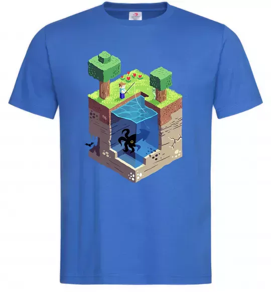 Чоловіча футболка Світ майнкрафт Яскраво-синій фото