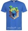 Мужская футболка Майнкрафт мир Ярко-синий фото