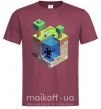 Мужская футболка Майнкрафт мир Бордовый фото