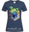 Женская футболка Майнкрафт мир Темно-синий фото