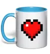 Чашка з кольоровою ручкою Майнкрафт серце Блакитний фото