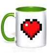 Чашка з кольоровою ручкою Майнкрафт сердце Зелений фото