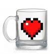 Чашка стеклянная Майнкрафт сердце Прозрачный фото
